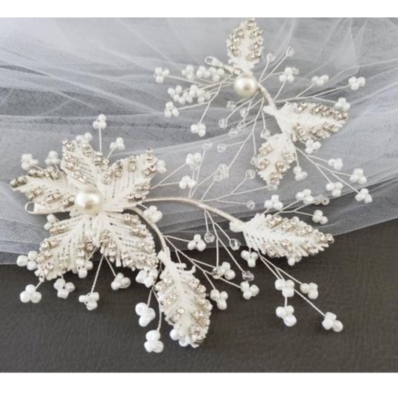 2pcs Set Large bridal hair floral flower headpiece main image 5